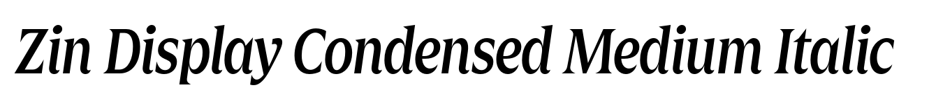 Zin Display Condensed Medium Italic